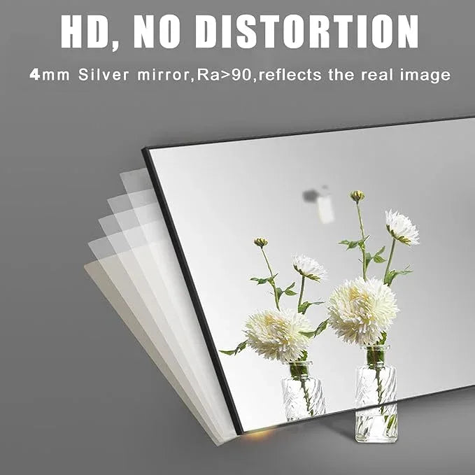 MEETDH Rectangle Bathroom Mirror 30x30 inch, Large Mirror with Black Frame, Rectangular Vanity Mirror 30" X 30", Modern Matte Wall Mounting Mirrors, Hang Horizontal or Vertical - ModernBath
