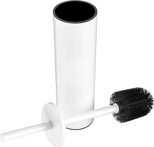 WZKALY Toilet Brush and Holder Set, Stainless Steel Toilet Bowl Brush with Lid, Rust Proof Toilet Cleaner Brush with Caddy, Durable Bristles, Splash Proof, Ideal for Bathroom（1 Pack, White） - ModernBath