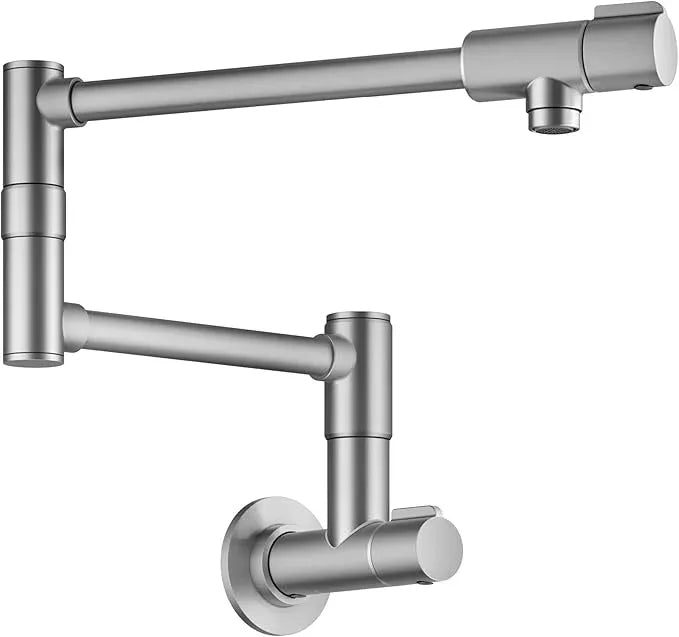 KRAUS Bolden 2 Handle Pot Filler Faucet with Retractable Arm, Wall Mount Kitchen Faucet, Pot Filler for Over Stove in Spot-Free Stainless Steel, KPF-5003SFS - ModernBath