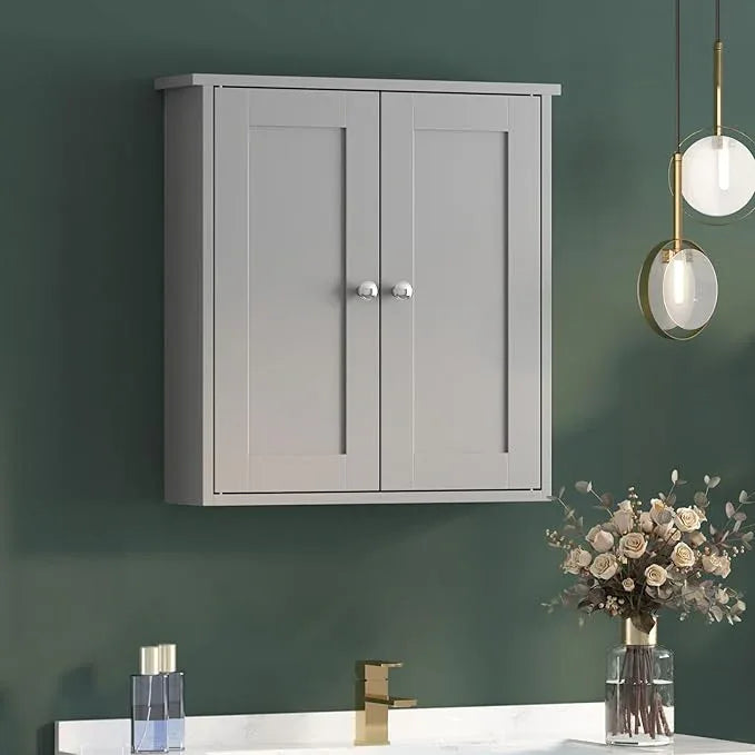 Bathroom Wall Cabinet,Medicine Cabinets for Bathroom Cabinet Wall Mounted,Medicine Cabinet Over Toilet,Surface Mount Medicine Cabinet for Laundry Room,Kitchen,Grey,22x23 - ModernBath