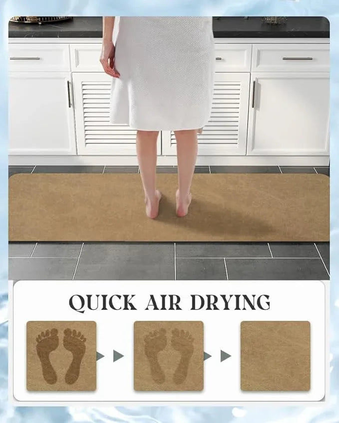 MontVoo -Bath Mat Rug-Rubber Backing Non Slip Quick Dry Absorbent Thin Bathroom Rugs Fit Under Door-Faux Suede Surface Bathroom Floor Mats-Shower Rug for in Front of Bathtub Shower Camel 24"X70" - ModernBath