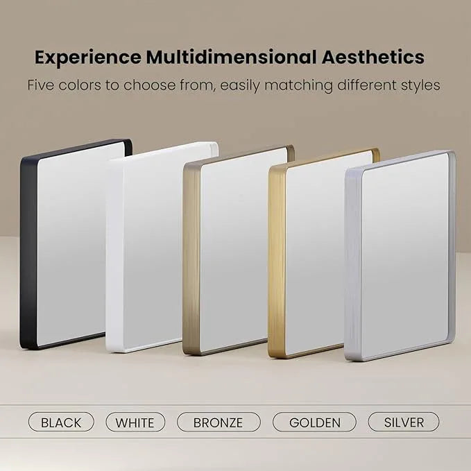 JISOSO White Bathroom Mirror 72x36 Inch, White Metal Framed Bathroom Mirror for Wall, Rounded Rectangle Matte Bathroom Vanity Mirror, Tempered Glass, Anti-Rust, Horizontal/Vertical - ModernBath
