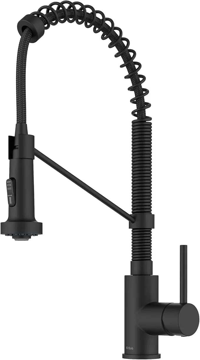 KRAUS Bolden Commercial Style 2-Function Single Handle Pull Down Kitchen Faucet in Matte Black, KPF-1610MB - ModernBath