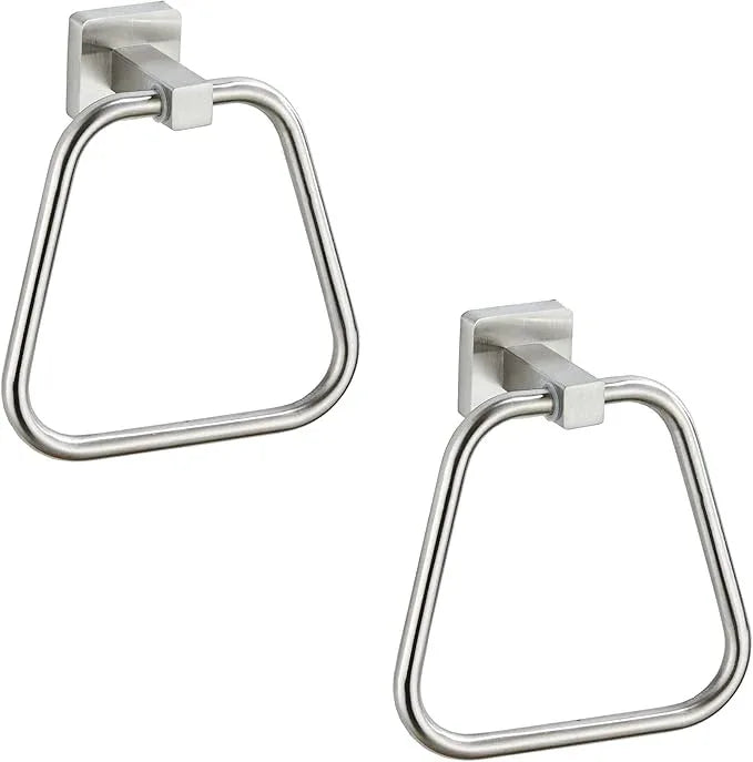 Brushed Nickel Towel Ring for Bathroom 2 Pack, Kitchen Bath Towel Holder Hangers Wall Mount Heavy Duty Stainless Steel - ModernBath