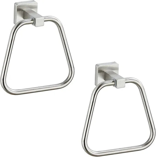 Brushed Nickel Towel Ring for Bathroom 2 Pack, Kitchen Bath Towel Holder Hangers Wall Mount Heavy Duty Stainless Steel - ModernBath