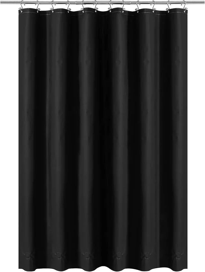 Barossa Design Black Shower Curtain Liner with 6 Magnets - Waterproof Heavy Duty PEVA Shower Liner for Bathroom, 72" x 72" Standard Size, PVC Free, Metal Grommets - Black, 72x72 - ModernBath