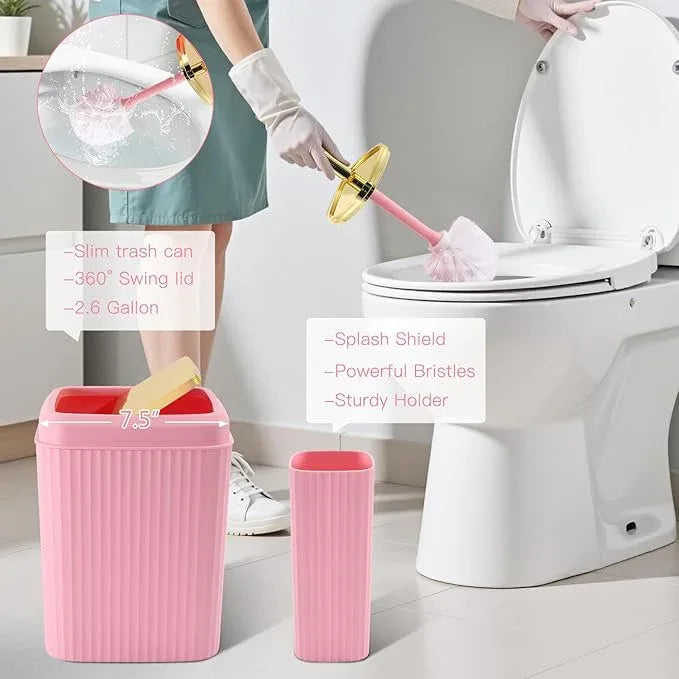 WSBArt 32PCS Bathroom Sets with Shower Curtain and Rugs-Grey Bathroom Accessories,Non Slip Bathroom Rugs Set with Toilet Lid Cover, Waterproof Shower Curtain, 3PC Soap Dispenser with Trash Can - ModernBath