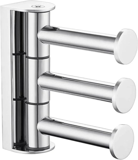 Angle Simple Swivel Hook Polished Chrome, SUS 304 Stainless Steel Bathroom Towel Hook for Wall - ModernBath