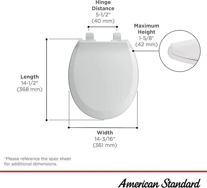 American Standard 5503B00B.020 Transitional Slow-Close Round Front Toilet Seat, White - ModernBath