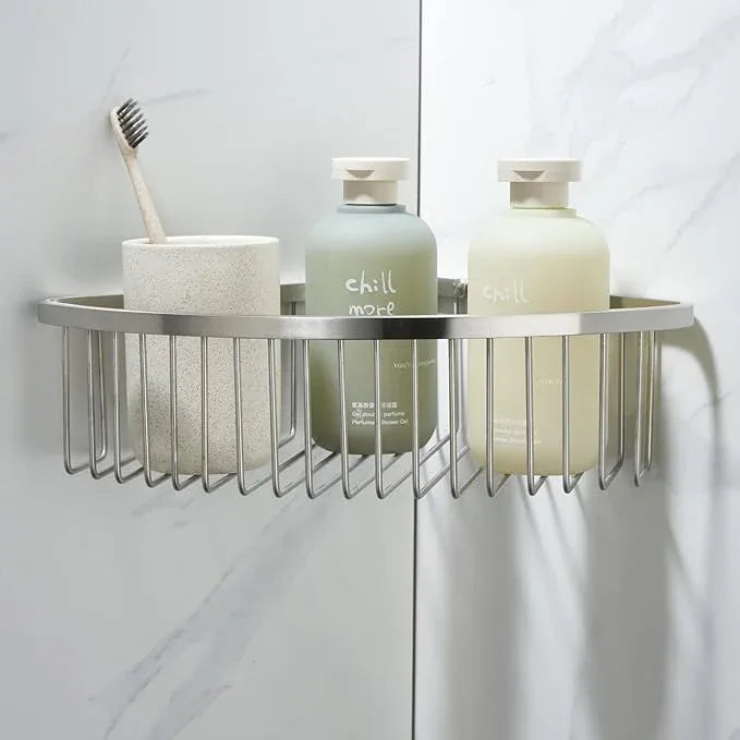 Segistan Corner Shower Caddy Organizer, SUS304 Stainless Steel Heavy Duty Rust-Proof Shelf Organizer, Wall Mounted Storage Rack for Bathroom, Kitchen, Brushed Nickel - ModernBath