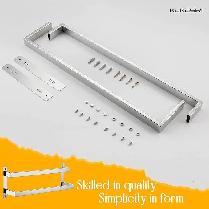 KOKOSIRI Towel Bars Bath Towel Holders 20-Inch Chrome Bathroom 2-Tiers Ladder Towel Rails Wall Mounted Towels Shelves Rack Polished Stainless Steel, B5008CH-L20 - ModernBath