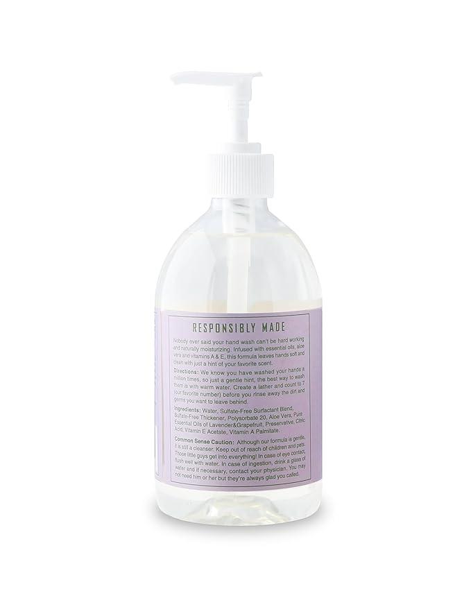 Rebel Green Liquid Hand Soap - Moisturizing Natural Bathroom & Kitchen Liquid Soap - Gentle Household Hand Wash (Lavender & Grapefruit, 16.90 Fl Oz (Pack of 4)) - ModernBath