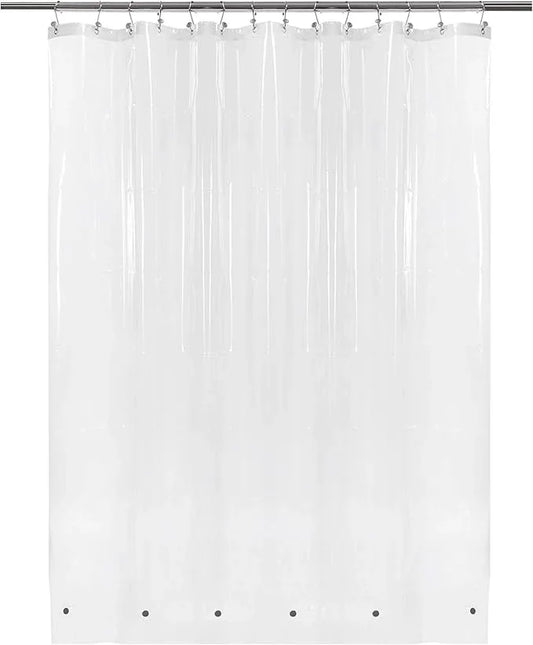 Barossa Design Clear Shower Curtain Liner 82 Width by 74 Height with Free Hooks - 6 Bottom Magnets, Waterproof PEVA, 12 Metal Grommets Curtain PEVA, 82x74 - ModernBath