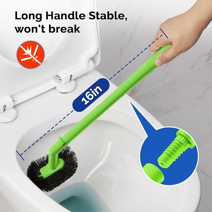 HAMITOR Toilet Plunger Bowl Brush Combo：Heavy Duty Rubber for Drain Clog Remover - Curved Design Bristles for Deep Cleaning Under Rim - Compact Bathroom Cleaning Tools for New Homet Essentials-Green - ModernBath