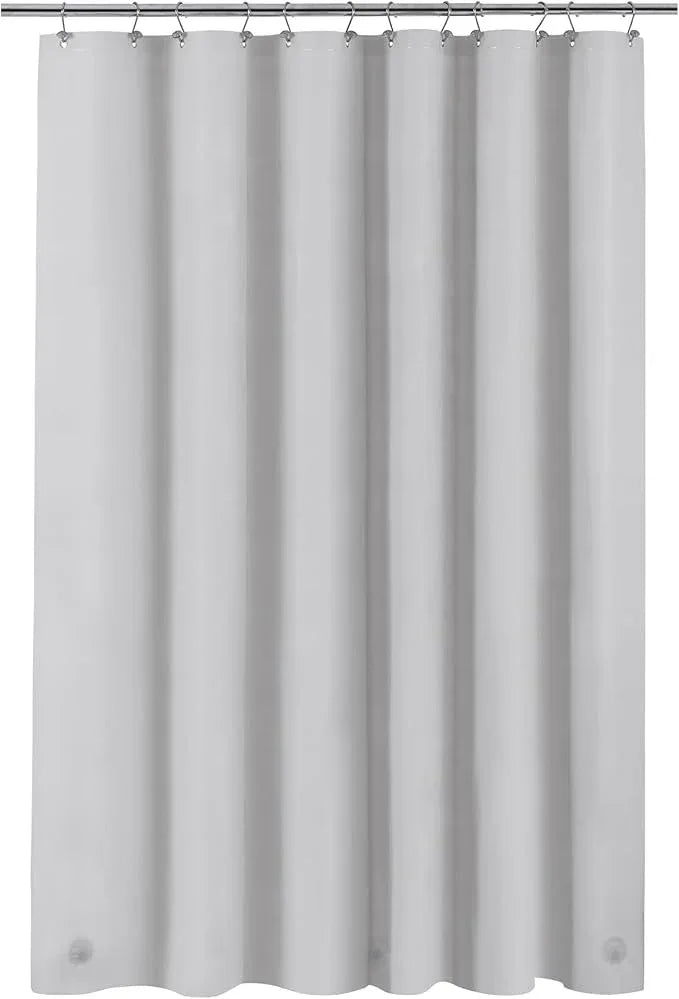 Barossa Design Gray Silver Long Shower Curtain Liner 78" Height - 3 Magnets & Waterproof Lightweight PEVA Shower Liner for Bath Tub, PVC Free, Metal Grommets, Silver Gray, 72x78 - ModernBath