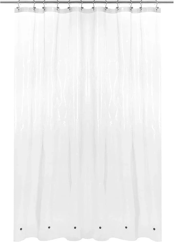 Barossa Design Shower Curtain Liner with 6 Magnets - Clear Plastic Shower Curtain Liner, See Through Vinyl Bath Curtain with Metal Grommets for Bathroom - Clear, 70x72 - ModernBath