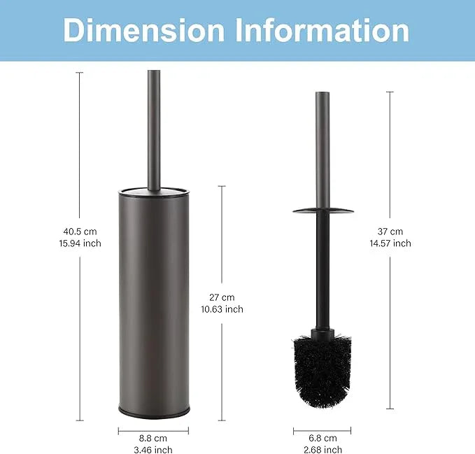 BGL Gunmetal Grey Toilet Brush and Holder,Stainless Steel Toilet Brushes for Bathroom with Holder - ModernBath