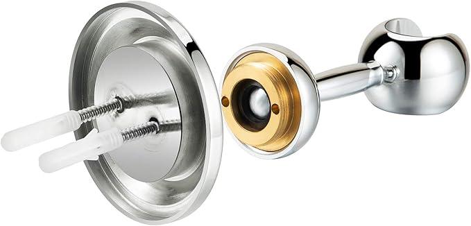 JiePai Shower Head Holder, Solid Brass Adjustable Shower Holder Bracket,Shower Wall Mount Holder with Screws (Chrome) - ModernBath