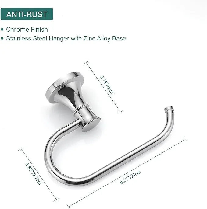 Hoimpro Polished Chrome Towel Ring Toilet Paper Holder Set, 2 PCS Wall Mounted Bathroom Hardware Fixture Toilet Roll Tissue Holder, Hand Towel Bar Towel Rack Bathroom Accessories Set - ModernBath