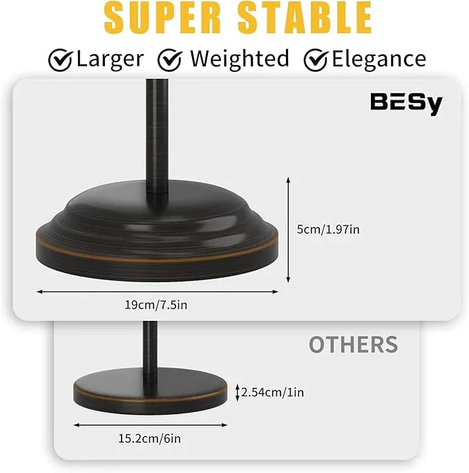 BESy Toilet Paper Holder Free Standing Bathroom Toilet Tissue Holder Stand for Floor Toilet Paper Roll Holder with Storage Hardware Accessories Rack Hand Towel Bar Oil Rubbed Bronze Stainless Steel - ModernBath