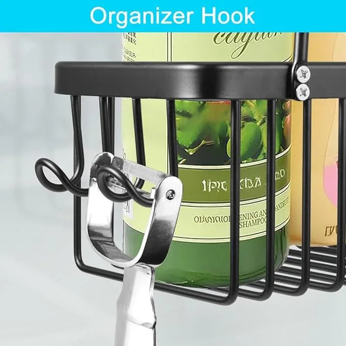 Kalekey Shower Hanging Caddy, No Drill Shower Shelf, Heavy Duty Aluminum Organizer Basket, Bathroom Storage for Shampoo, Soap & Toiletries, Black - ModernBath