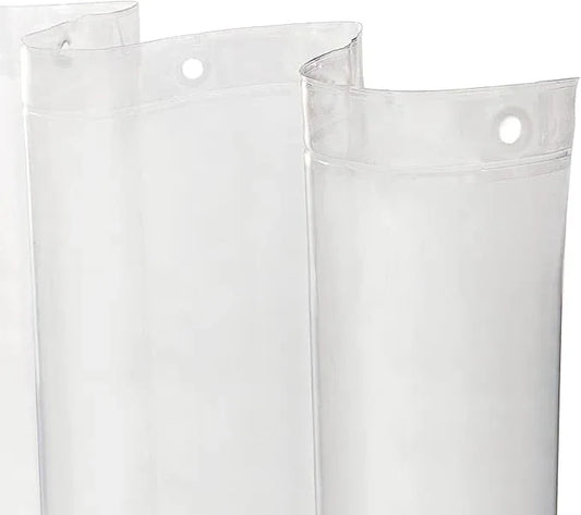 Kenney MB61122PK2 Microban Protected Lightweight 2.8 Gauge Waterproof PEVA Shower Curtain Liner with Durable Eyelet Hang Holes and Weighted Magnetic Hem for Bathroom, 70" W x 72" H, Clear, 2-Pack - ModernBath
