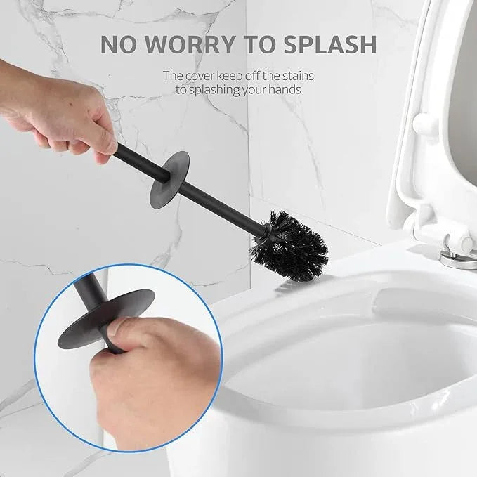 BGL Toilet Brush and Holder Set, Matte Black Freestanding for Bathroom Storage and Organization, Square Design Sturdy and Space Saving - ModernBath
