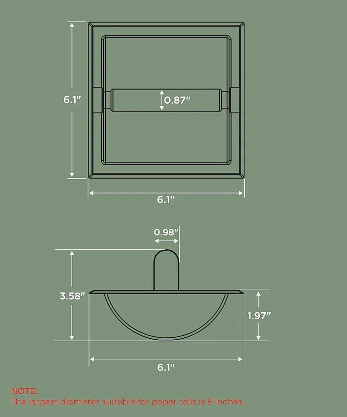 FORIOUS Recessed Toilet Paper Holder, Stainless Steel Durable Tissue Roll Holder Wall Mount for Bathroom Space Saving Design with Mounting Bracket, in Wall Toilet Paper Dispenser, Oil Rubbed Bronze - ModernBath