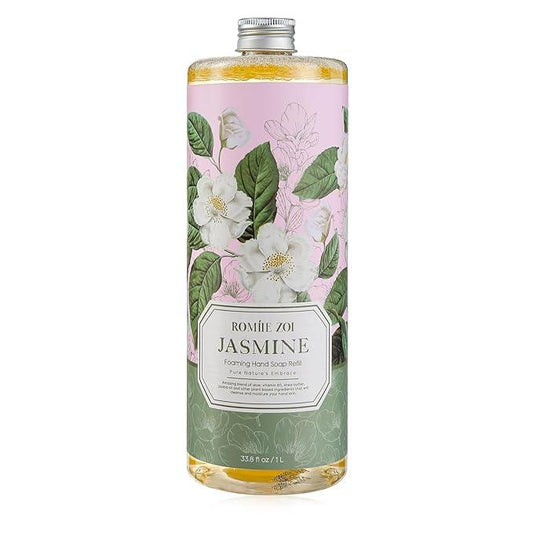 ROMIIE ZOI Foaming Hand Soap Refill, Jasmine, Gentle & Moisturizing Formula, 1 L/ 33.8 FLOZ - ModernBath