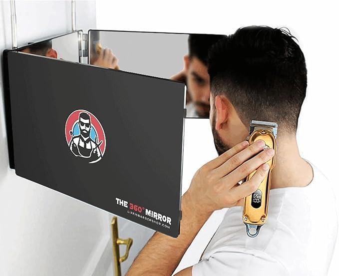The 360 Mirror - 3 Way Mirror for Self Hair Cutting - Adjustable Trifold Barber Miror to Cut Your Own Hair - Tri Fold Self Haircut System for Men and Women Braiding - Three Sided Miror for Haircuts - ModernBath