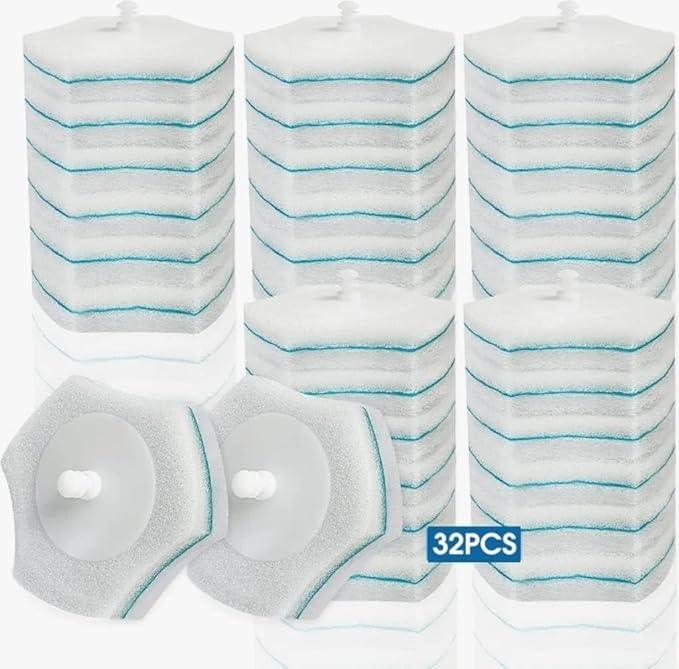 BALORIZ Disposable Toilet Brush Refills 32 Count Toilet Refills, Disposable Toilet Bowl Brush Refill Pads for Bathroom and Toilet Cleaning (Not Compatible with Other Brand Toilet Handle) - ModernBath