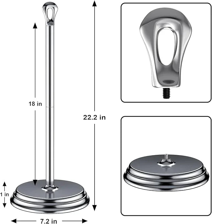 Toilet Paper Holder with Rustproof, Metal Free Standing Toilet Paper Stand Storage for Bathroom, Tissue Paper Roll Holder for Bathroom Accessories (Polished Chrome) - ModernBath