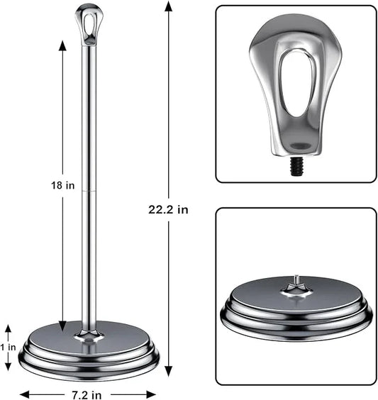 Toilet Paper Holder with Rustproof, Metal Free Standing Toilet Paper Stand Storage for Bathroom, Tissue Paper Roll Holder for Bathroom Accessories (Polished Chrome) - ModernBath