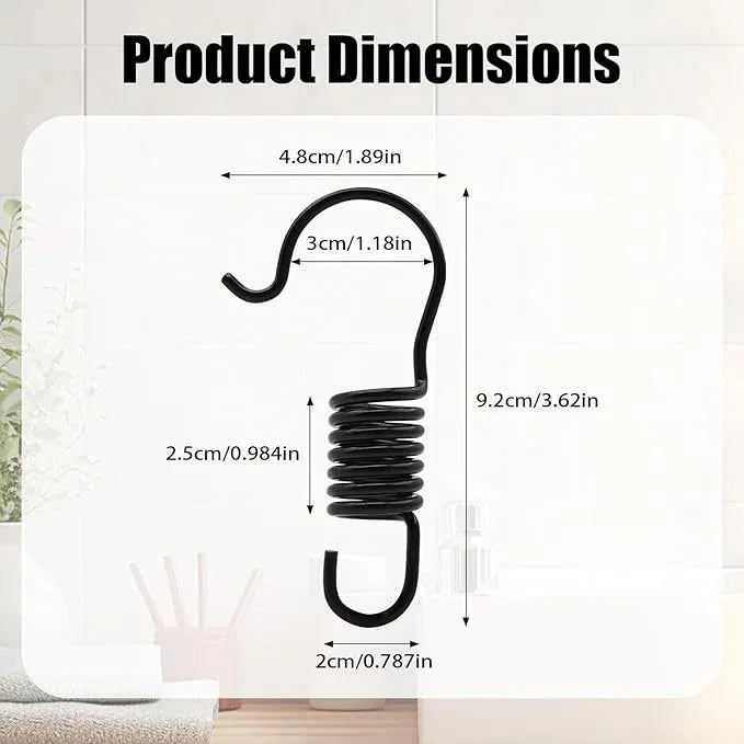 12 PCS Set of Shower Curtain Hooks, Spiral Hard Spring Shower Curtain Rings, Decorative Silver Shower Curtain Hook Rings, Rust Proof Shower Curtain Rings, Shower Curtain Hooks, Black - ModernBath