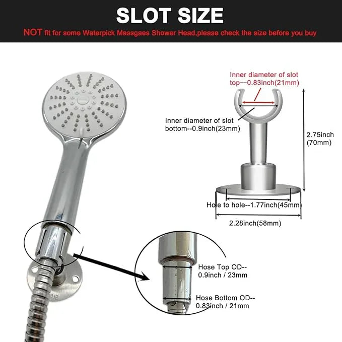 Shower Head Holder Wall Mount,Stainless Steel Handheld Shower Head Holder,Adjustable Shower Spray Holder Metal Shower Head Bracket,Brushed Finish - ModernBath