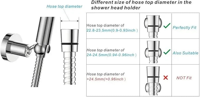 Wall Mounted All Brass Adjustable Handheld Shower Head Bracket Holder, Hand Held Shower Wand Hose Sprayer Holder (Round, Chrome) - ModernBath