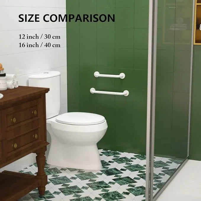 12 Inch Anti Slip Shower Grab Bar Oil Rubbed White, Munzong Bathroom Grab Bar, Knurled Bathroom Balance Bar,Safety Hand Rail Support Handicap Elderly Injury Senior Assist Bath Handle - ModernBath