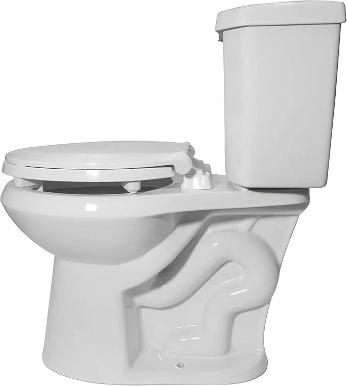 Centoco 4 Pack - 2 inch Raised Toilet Seat for Seniors, Round, Closed Front with Cover, Plastic, Made in the USA, HL440STS-001, White - ModernBath