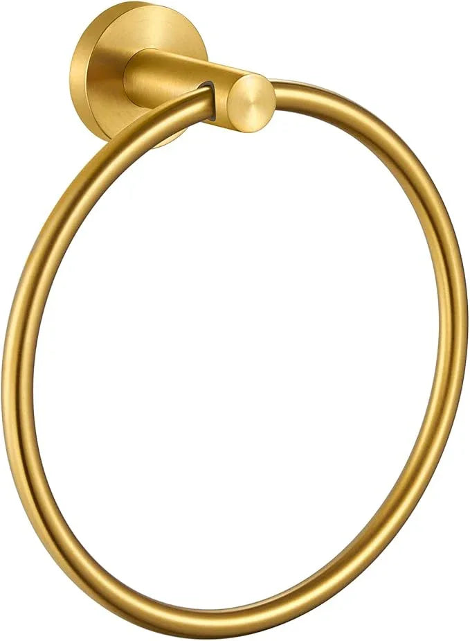 APLusee Towel Ring for Bathroom Wall, Brushed Gold Hand Towel Ring Holder, Heavy Duty SUS 304 Stainless Steel Modern Bathroom Accessories - ModernBath