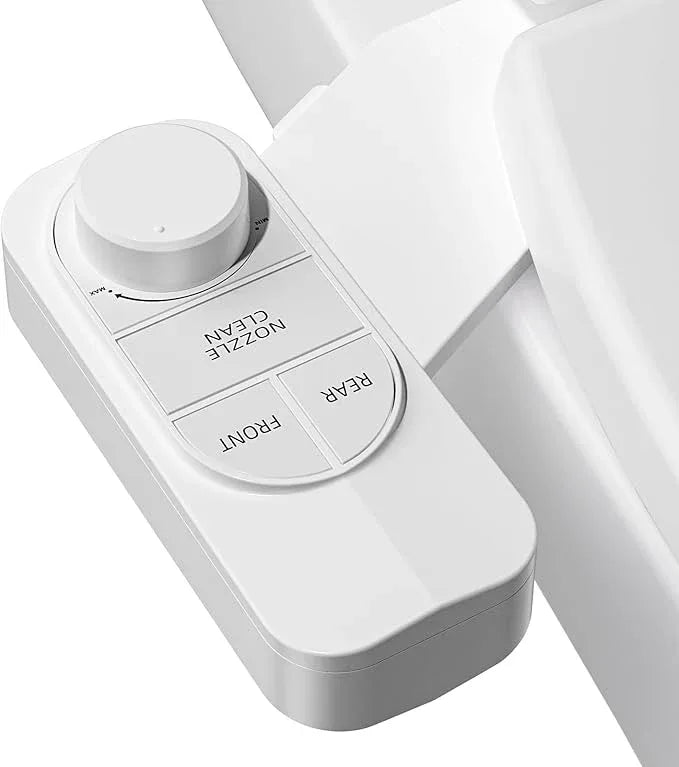 SAMODRA Non-Electric Bidet - Self Cleaning Dual Nozzle (Frontal and Rear Wash) Fresh Water Bidet Toilet Seat Attachment with Independent Adjustable Water Pressure (Classic White) - ModernBath