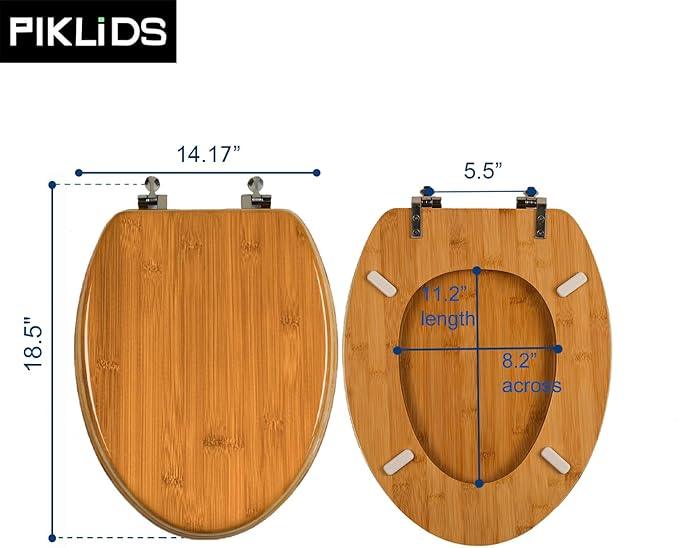 Toilet Seat, Solid Wood, Bamboo, High Gloss Finis, PIKLiDS (Elongated) - ModernBath