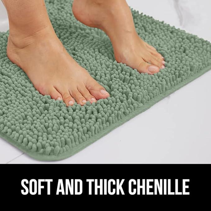 GORILLA GRIP Bathroom Rug Sets, Soft Chenille 2 Piece Area Rugs Set, Toilet Base Mat and 30x20 Carpet, Absorbent Microfiber Washable Mats Dry Quickly, Home Décor and Bath Room Accessories Sage Green - ModernBath