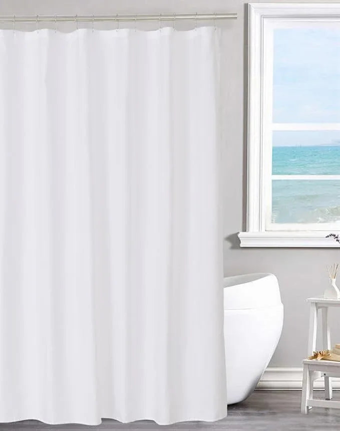 N&Y HOME Fabric Shower Curtain Liner Solid White with Magnets, Hotel Quality, Machine Washable, 70 x 72 inches for Bathroom - ModernBath