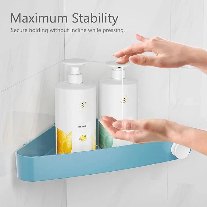 Sotfamily Shower Caddy Corner, 4 Pack Adhesive Corner Shower Shelves for Bathroom Organizers and Storage, Rust Free Plastic Rack for Bathroom Accessories & Decor, Light Blue - ModernBath