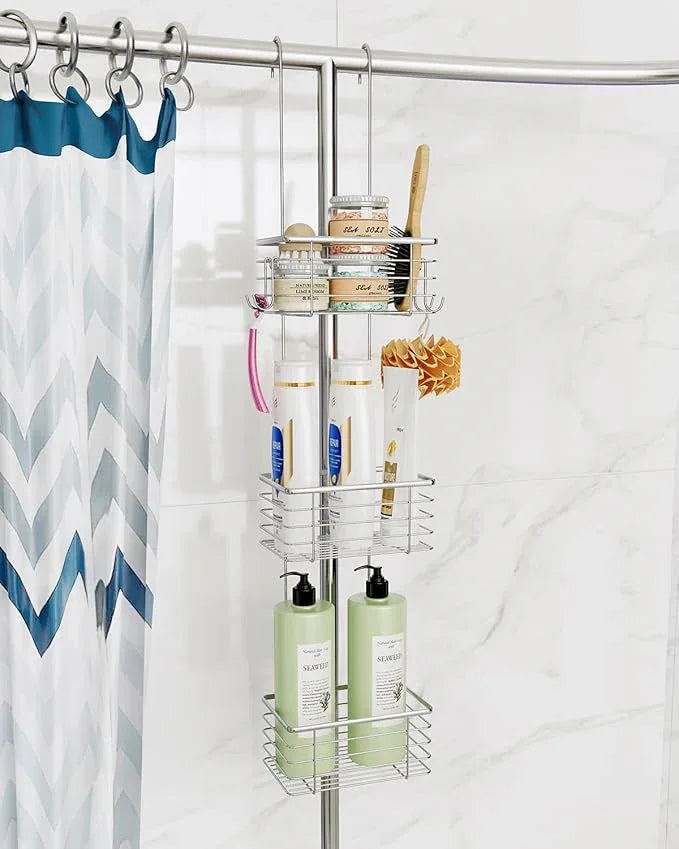 QIHS 3-Tier Small Hanging Bathroom Organizer,caddy hanging,Shampoo Holder Stainless Steel,over the door shower caddy,shower storage - ModernBath