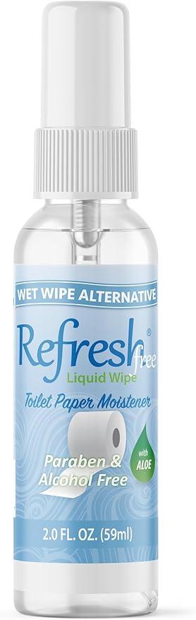 Refresh Liquid Wipe Free - Toilet Paper Spray - Flushable Wet Wipe Alternative for Sensitive Skin with Aloe & Witch Hazel – Eco-Friendly & Septic Safe, 2 oz (1 Pack) - ModernBath