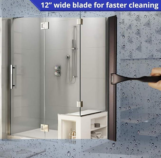 HOME SO 12” Shower Squeegee in Bronze Finish; Effective Rubber Blade Squeegee for Windows, Glass Shower Doors, Car Windshield, Mirrors, Tile Walls, Kitchen Surfaces and More - ModernBath