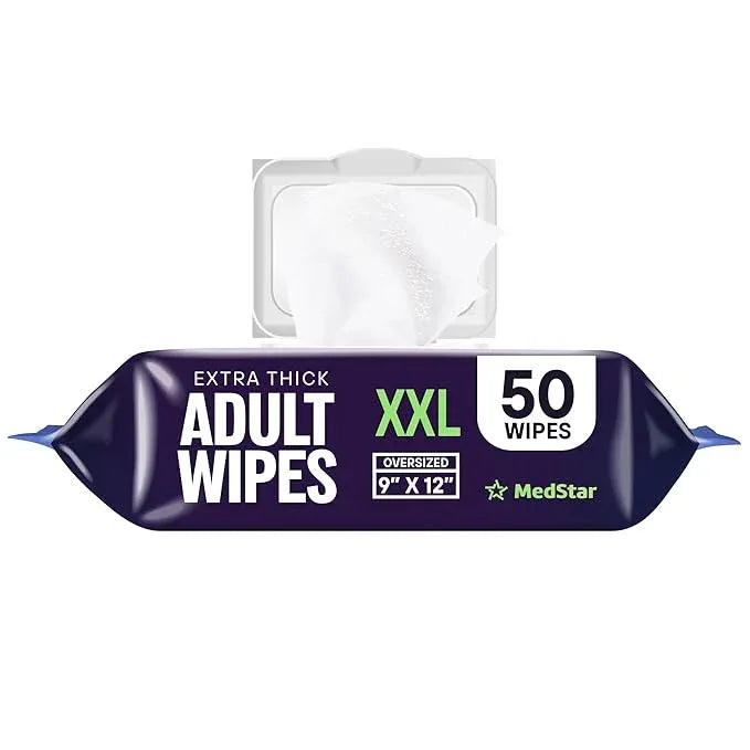 Adult Wipes for Elderly 1 Pack - Hospital Grade Extra Large Extra Thick Disposable Washcloths for Adult No-Rinse Bathing & Shower Alternative - Fragrance-Free XXL - ModernBath