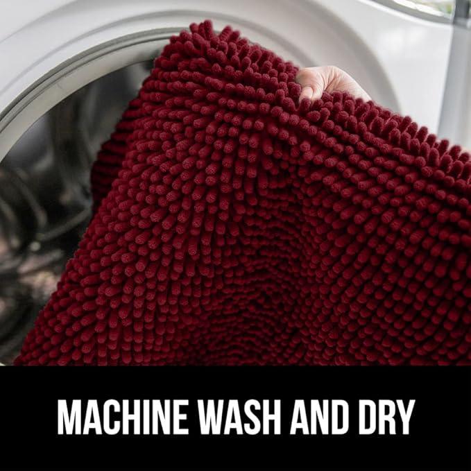 GORILLA GRIP Bathroom Rug Sets, Soft Chenille 2 Piece Area Rugs Set, Toilet Base Mat and 30x20 Carpet, Absorbent Microfiber Washable Mats Dry Quickly, Home Décor and Bath Room Accessories, Burgundy - ModernBath