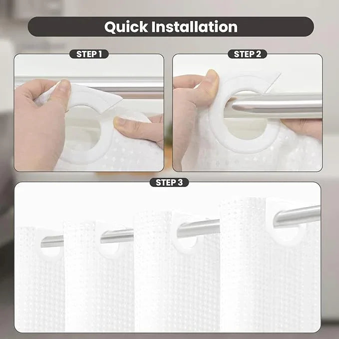 Inhousolu No Hook Waffle Weave Shower Curtain with Removable Snap in Fabric Liner Set for Bathroom, 230 GSM Heavy Duty Weighted Hem, Water Repellent Washable Bath Curtains, 72 x 84 Inch, White - ModernBath
